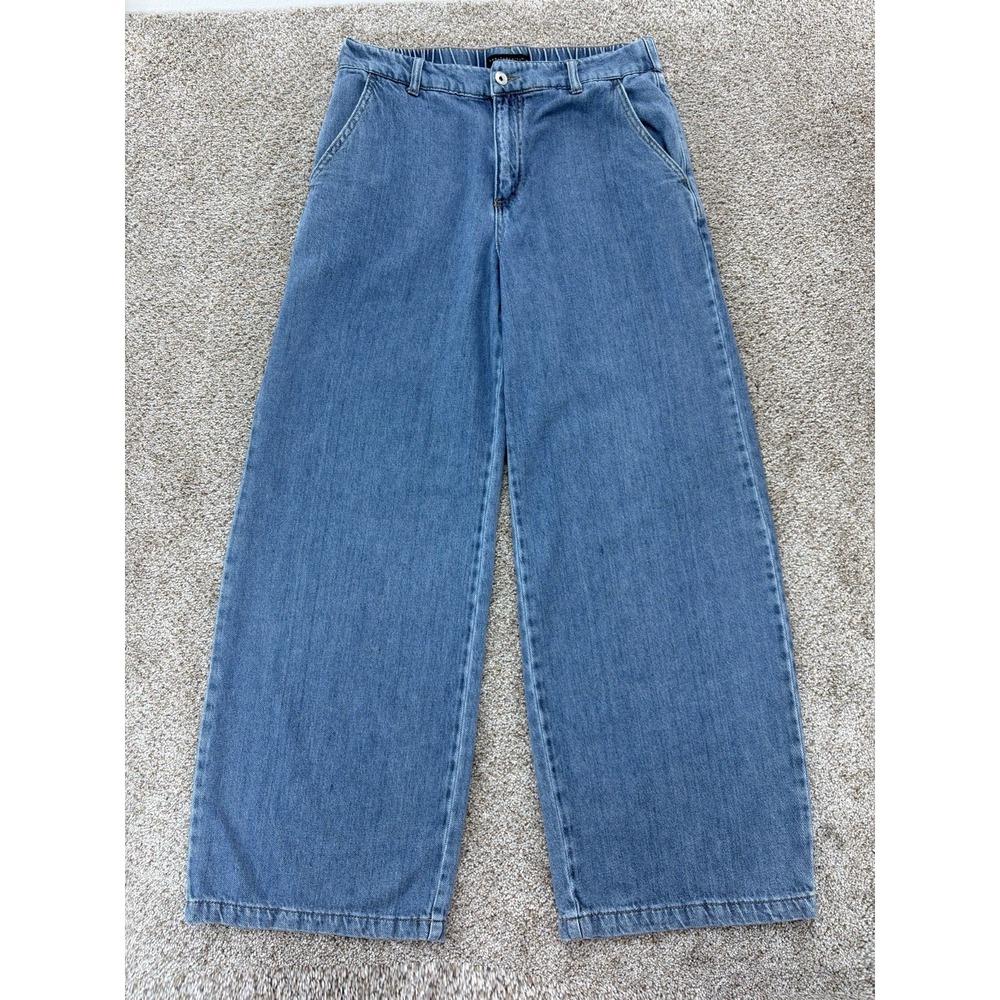 Sanctuary Denim Los Angeles Wide Leg Jeans Womens Large Blue Elastic Waist Boho